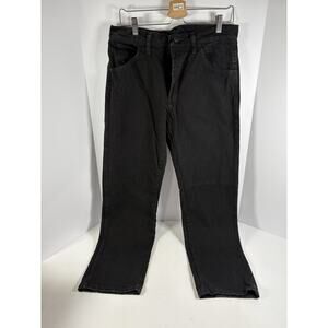 Rustler Men's Size 32X30 Black Regular Fit Straight Leg Dark 100% Cotton Jeans
